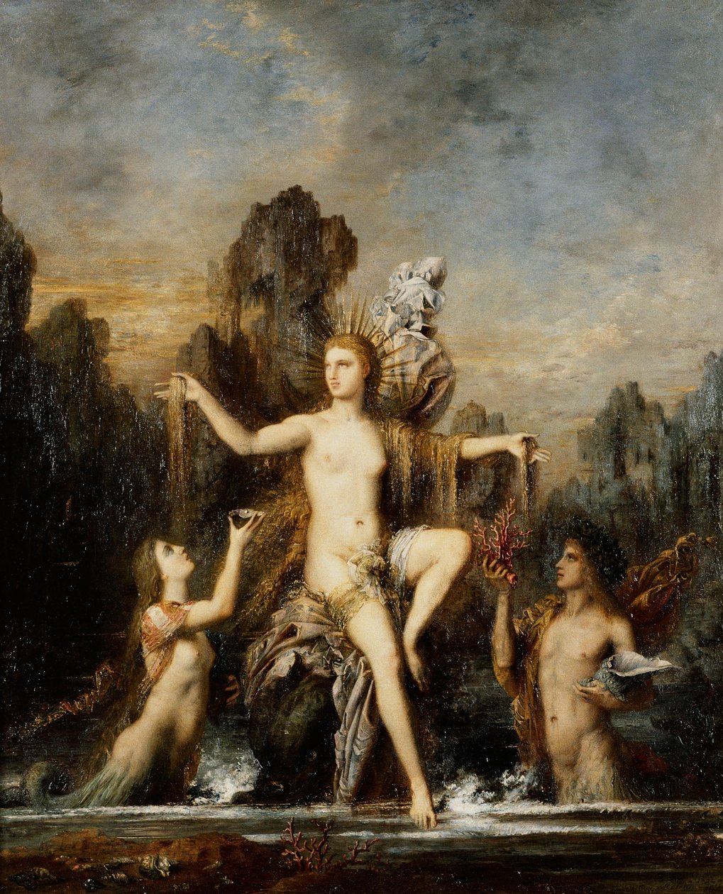 Venus stiger upp ur havet; Venus kommer ur vågen, 1866 av Gustave Moreau