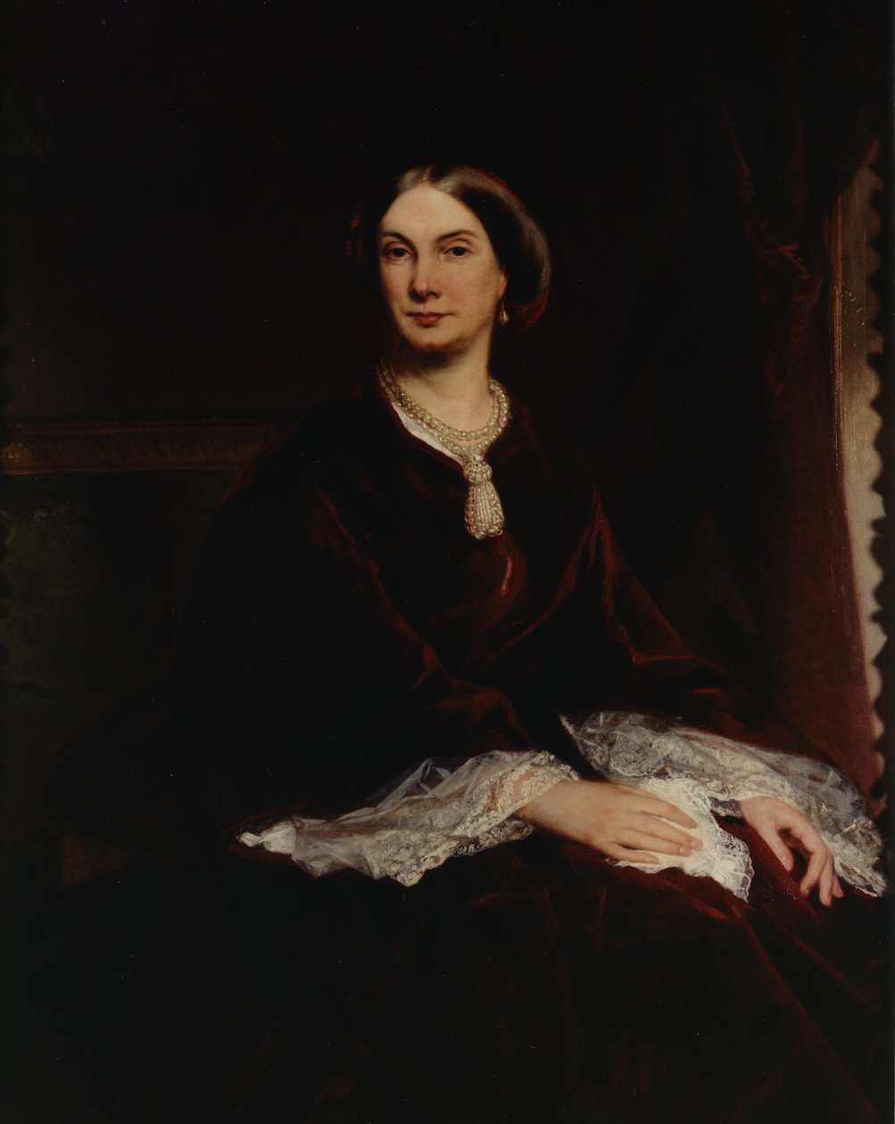 Porträtt av Louisa, hertiginnan av Northumberland (olja på duk) av Gustave Pope