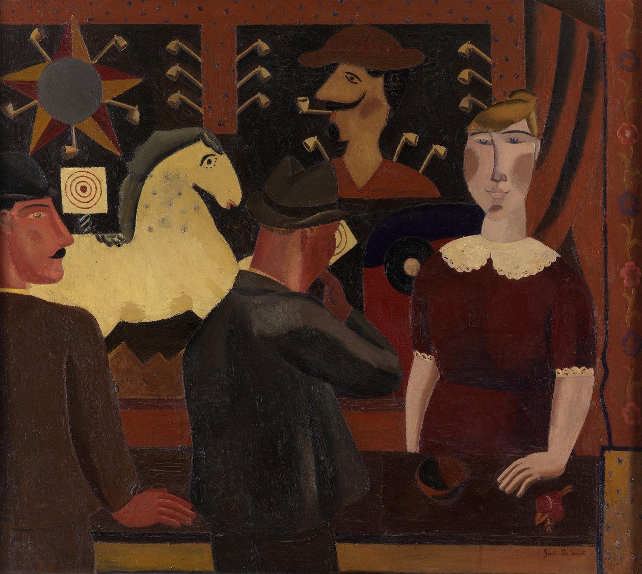 The Shooting Gallery (olja på duk) av Gustave de Smet