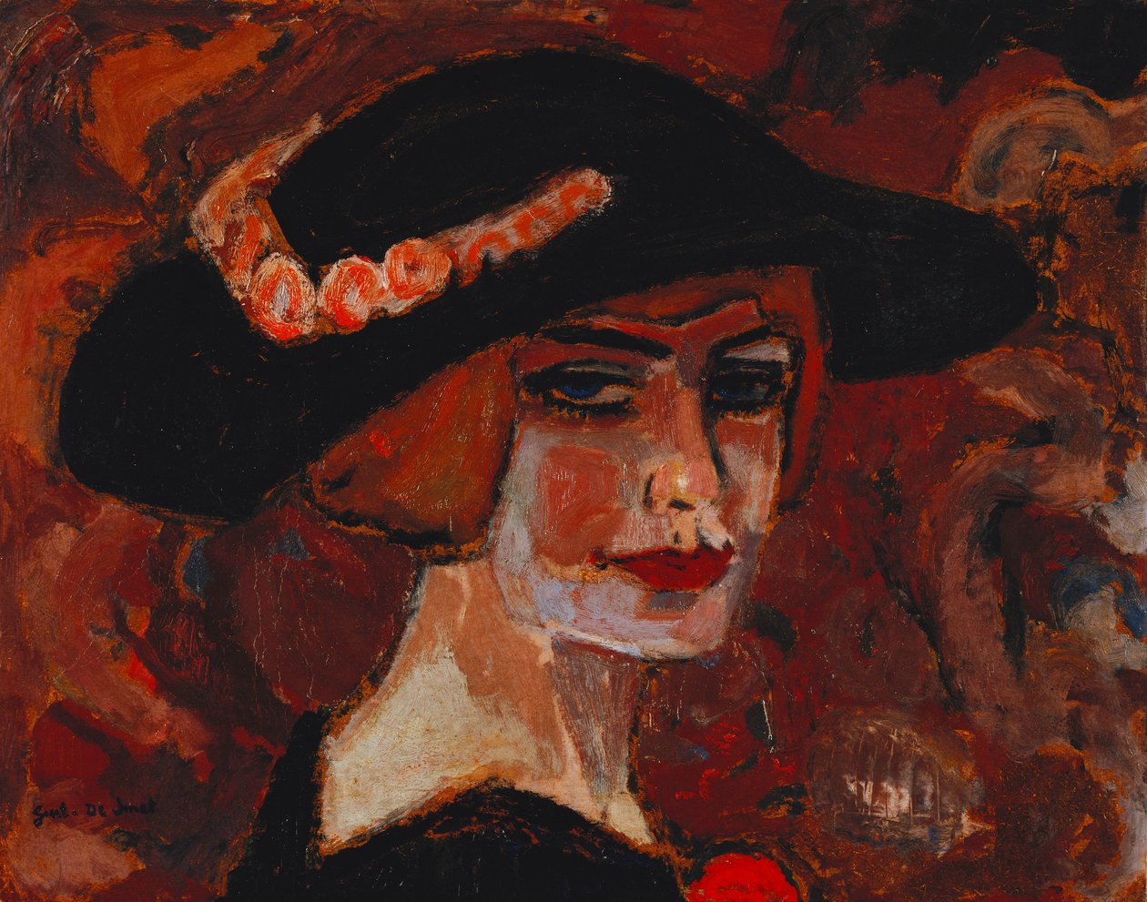 Ung kvinna med en hatt; Ung flicka i en hatt av Gustave de Smet