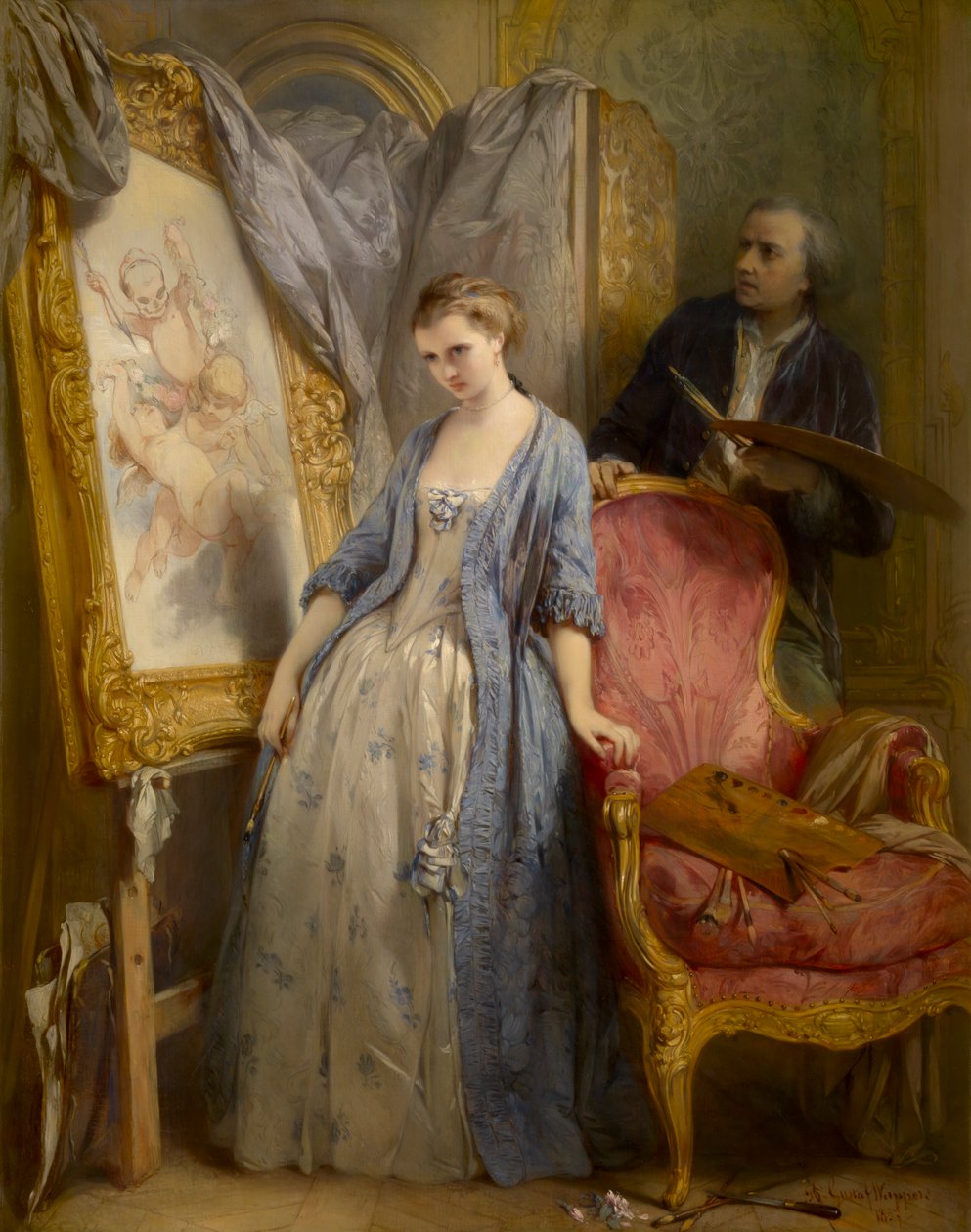 Young Artist Daydreaming (olja på duk) av Gustave or Gustaaf Wappers