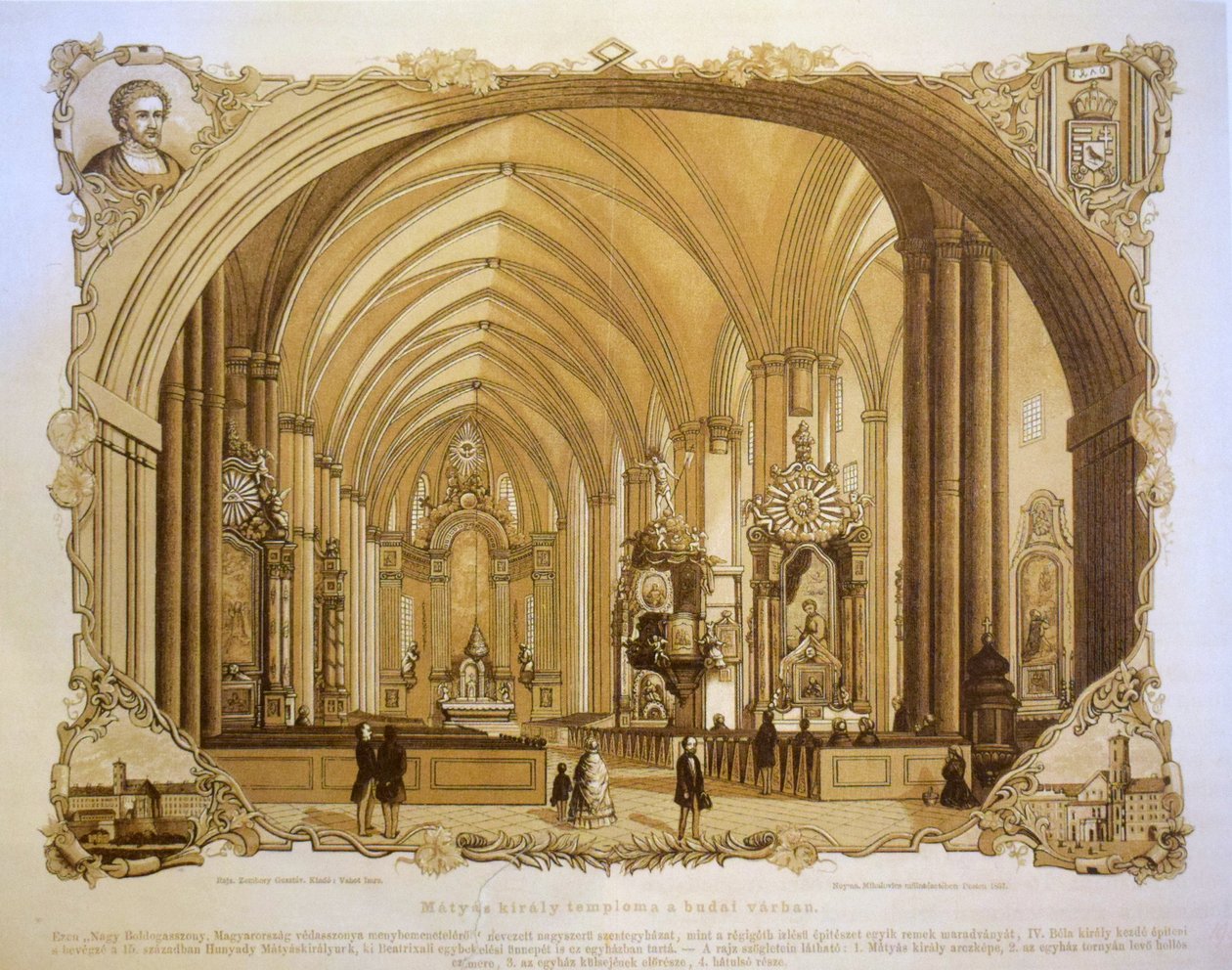Interiören av Matthiaskyrkan i Buda av Gusztáv Zombory