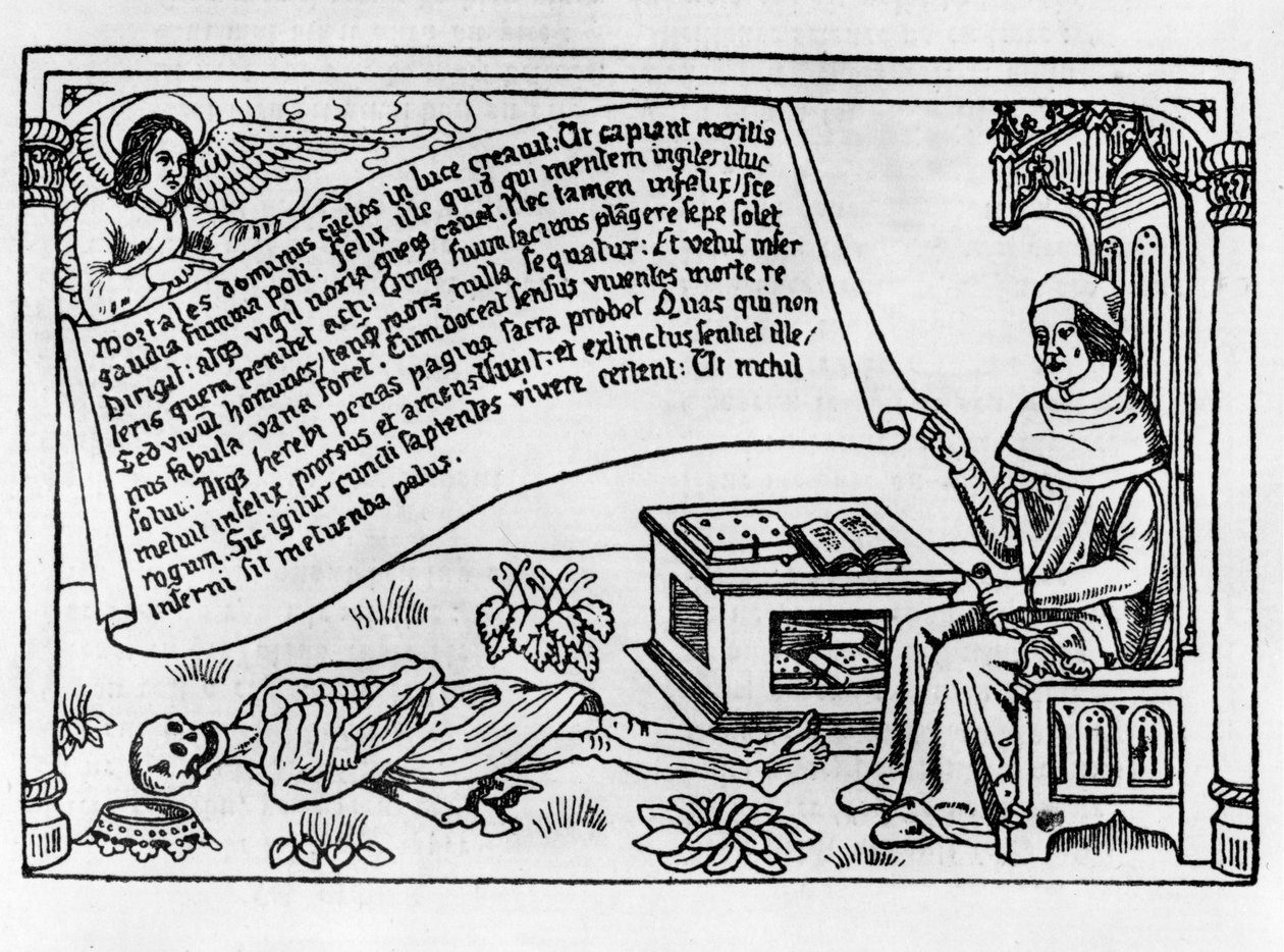 Illustration för Danse Macabre, publicerad Paris, 1485 av Guy Marchant