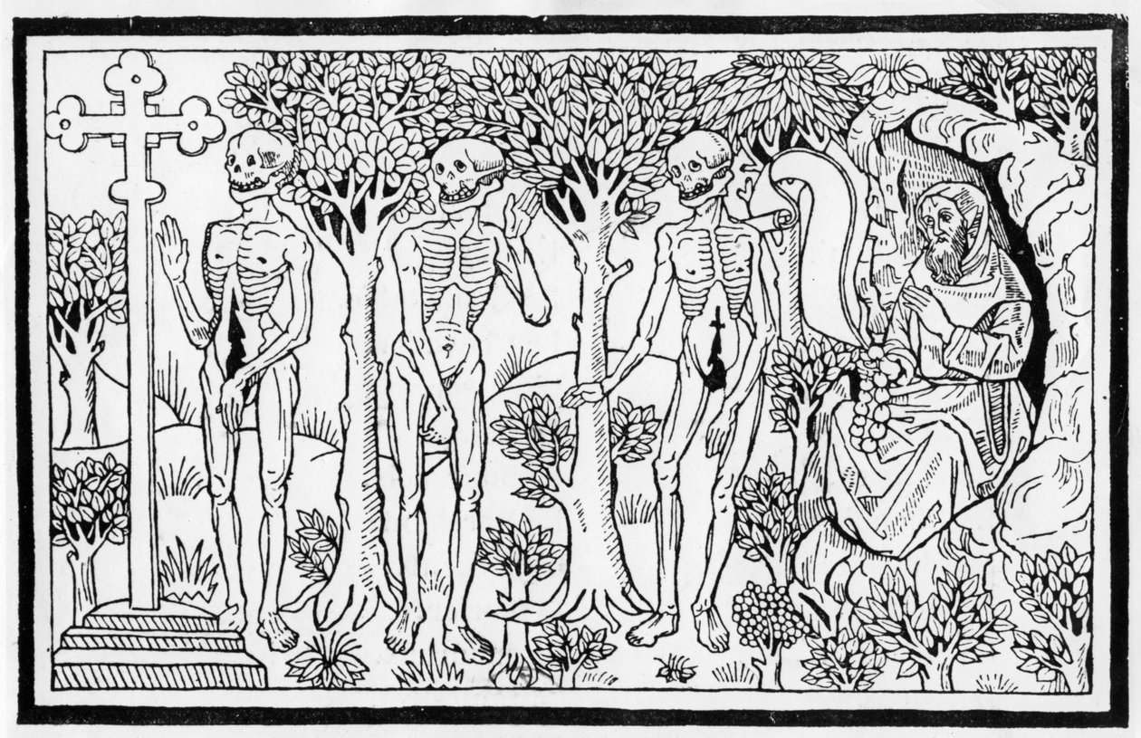 Illustration från Danse Macabre, publicerad Paris, 1485 av Guy Marchant