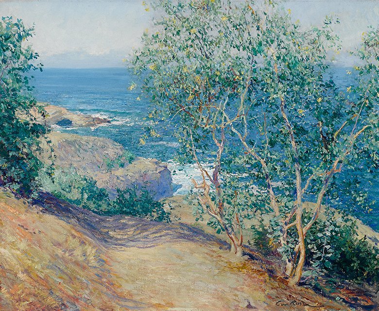  Indian Tobacco Trees, La JollanDeutsch: Indische Tabakbaume, La Jollan av Guy Rose