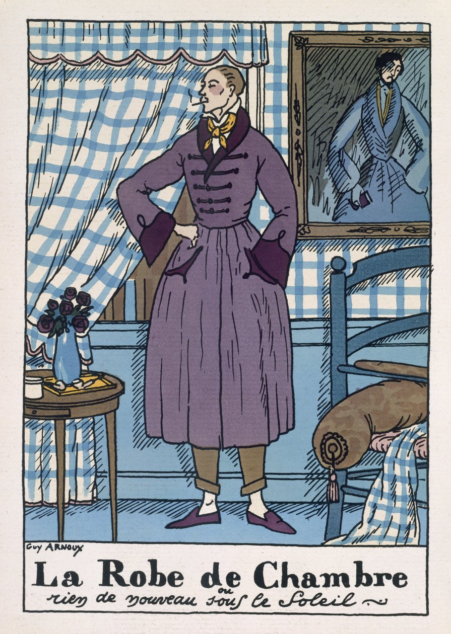Mans morgonrock, illustration från 
