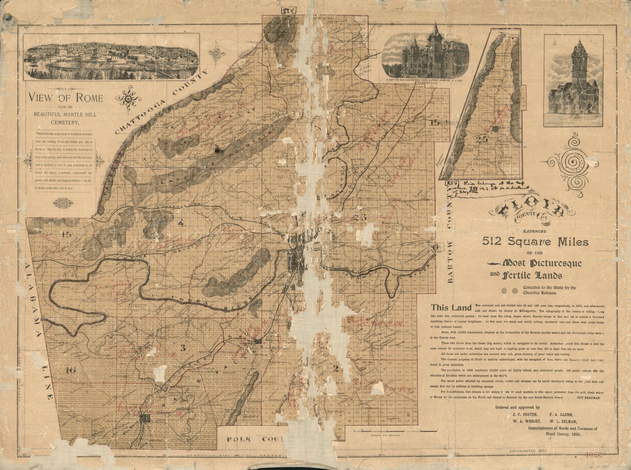 Floyd County, Ga. omfattar 512 kvadratkilometer av de mest pittoreska och bördiga landområdena, medgiven till delstaten Cherokee Indians av Guy Beauman