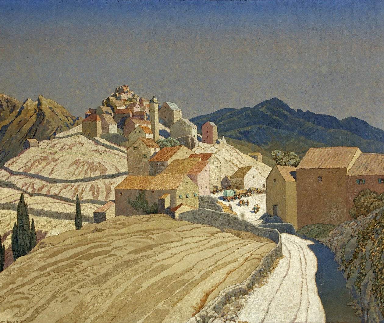 St Pierre på Korsika, ca 1933 (olja på duk) av Guy Kortright