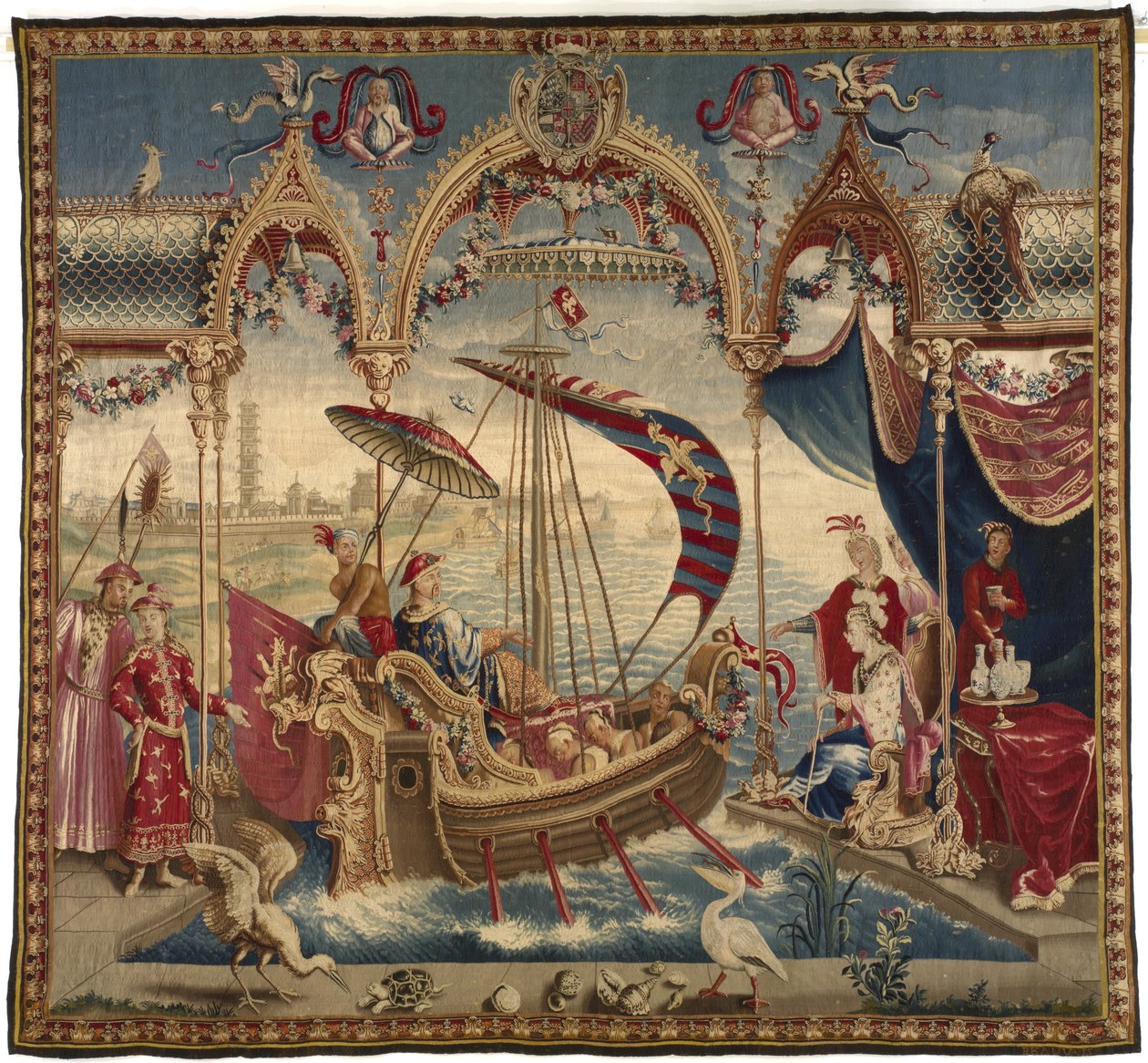 Kejsarens segling, från The Story of the Emperor of China, 1716-22 av Guy Louis Vernansal
