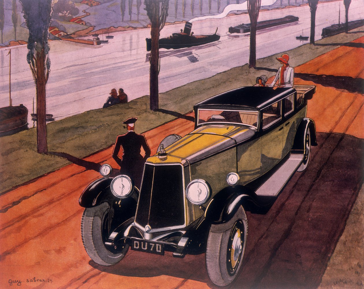 Affisch som annonserar Armstrong Siddeley-bilar, 1930 av Guy Sabran