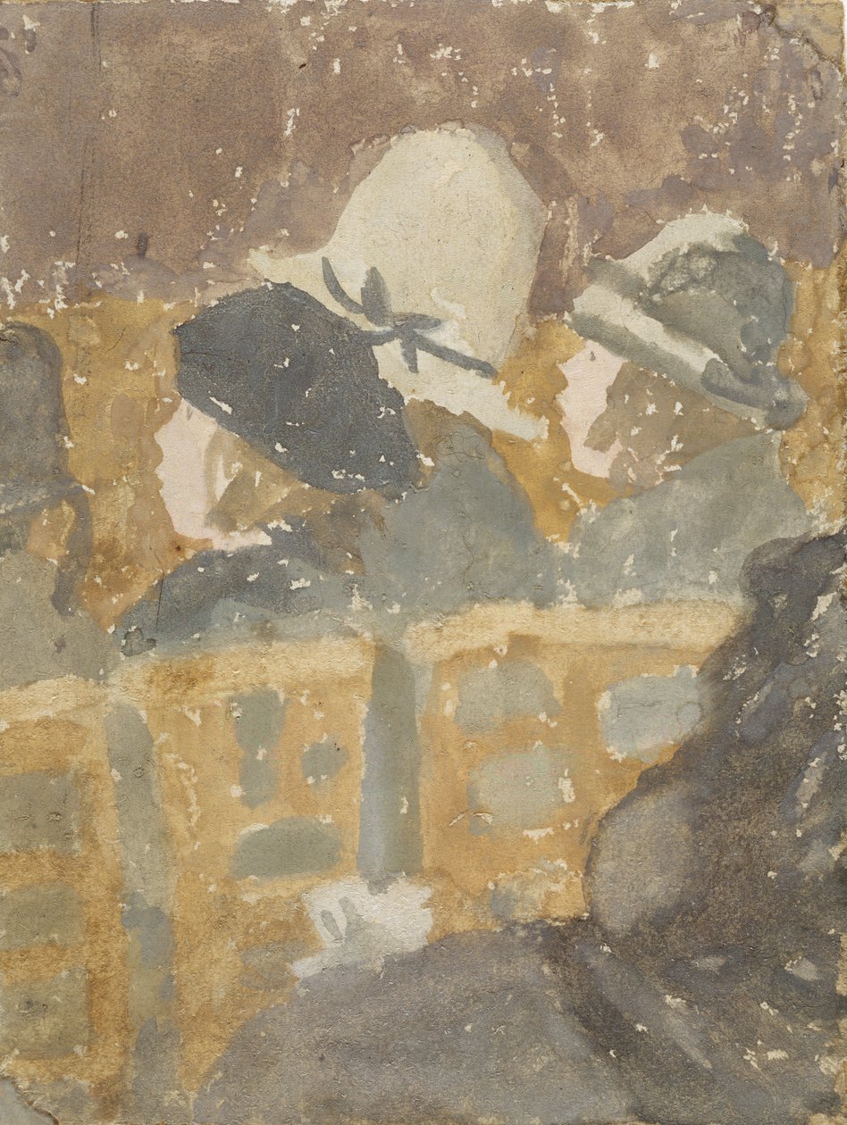 Piger i en kirke (gouache og wc på papir) swed av Gwen John