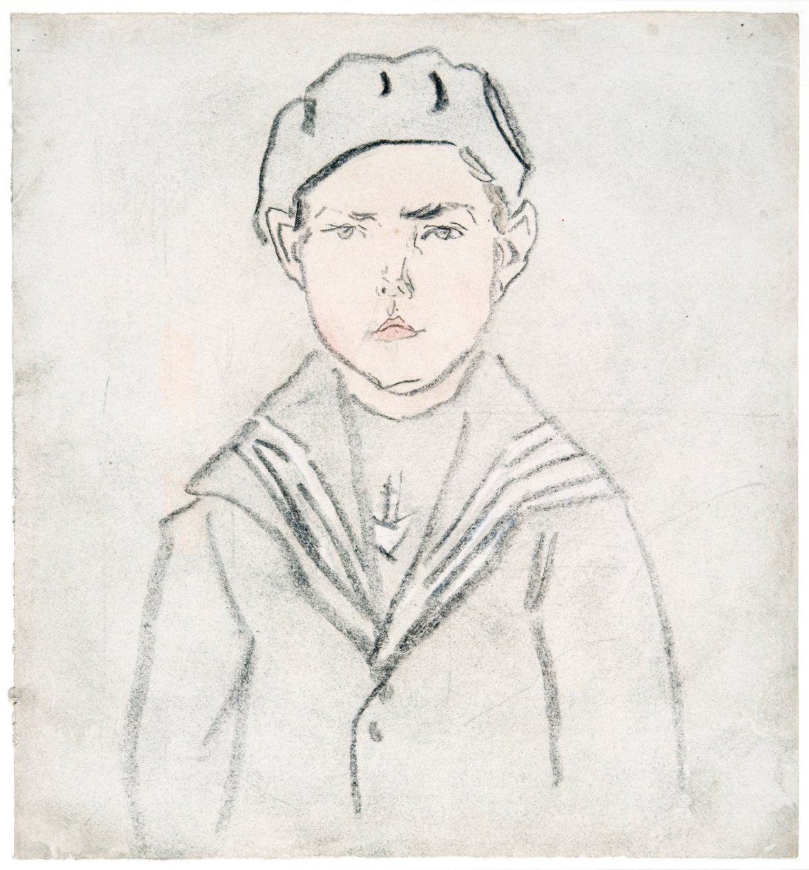 Pojke i sjömanskostym (färgad krita på papper) av Gwen John