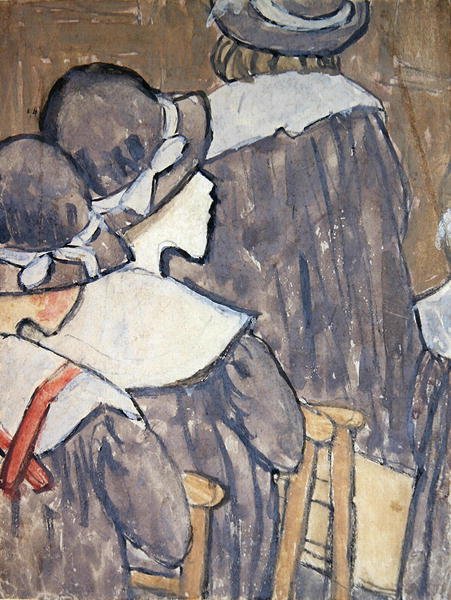 Children in a Church (kroppsfärg över spår av penna på papper) (se även 130312, 281886) av Gwen John