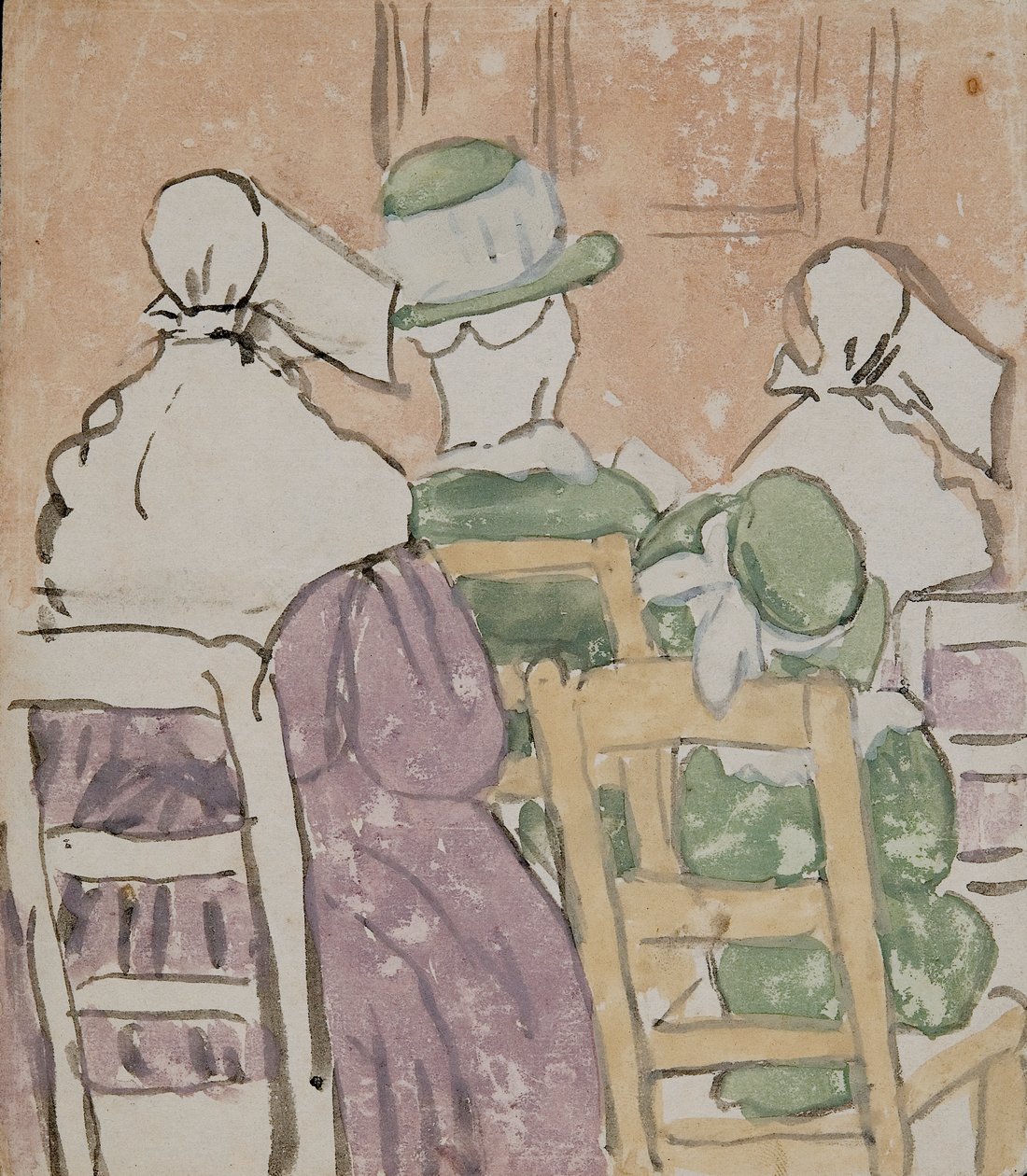 Figurer i kyrka (akvarell på papper) av Gwen John