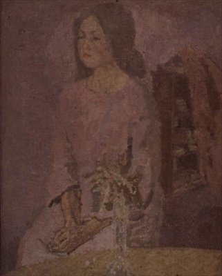 Girl in Rose, c.1918 av Gwen John