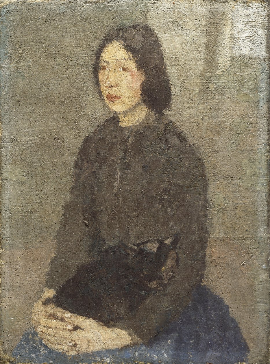 Flicka med katt i knät, av Gwen John