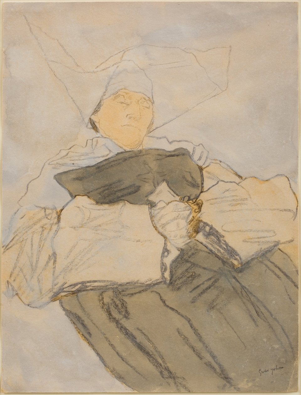 Sovande nunna, ca 1916-18 (Kol, akvarell och gouache) av Gwen John