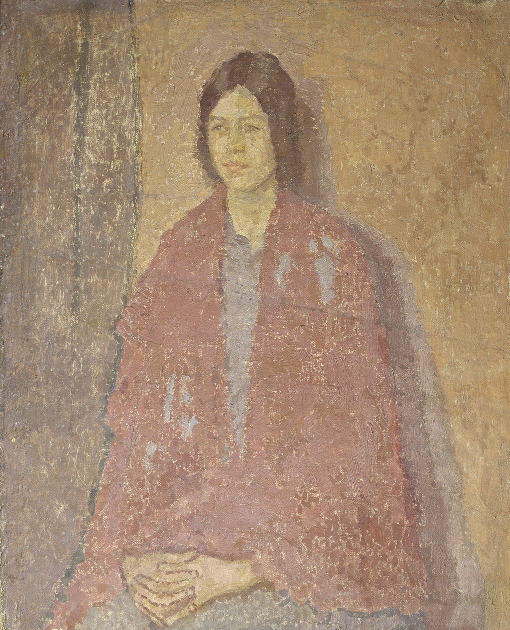 Ung kvinna i röd sjal, ca 1912 (olja på duk) av Gwen John