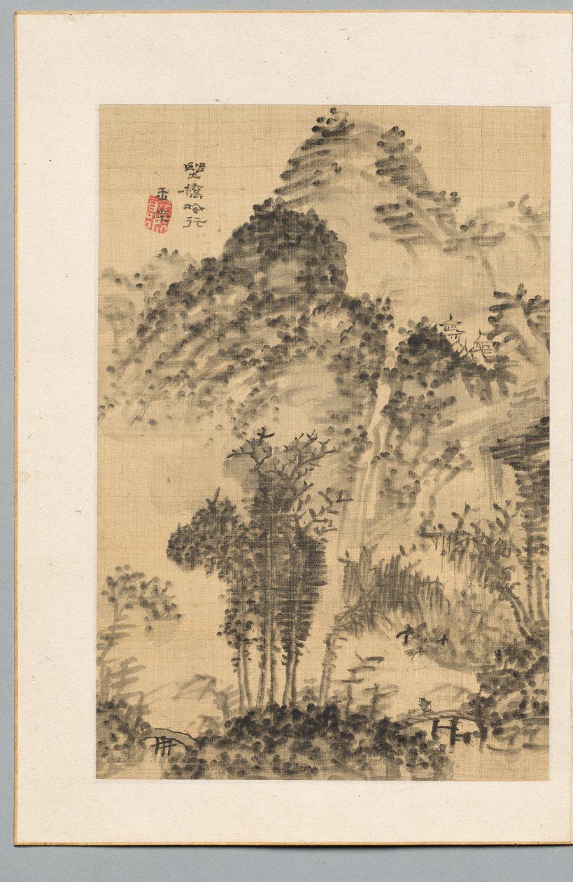 Wild Bridge, Poets Walk, sent 1700-tidigt 1800-tal. av Uragami Gyokudo