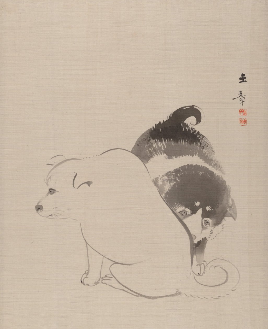 Ett par valpar, 1868. av Gyokusho Kawabata