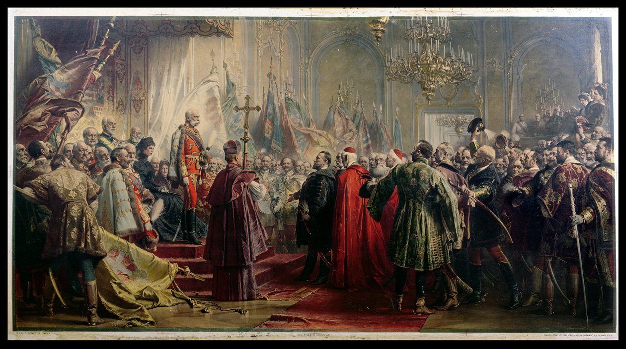 Kejsar Franz Josef I (1830-1916) och kejsarinna Elizabeth (1837-98) i Budapest, 8 juli 1896 av Gyula Benczúr