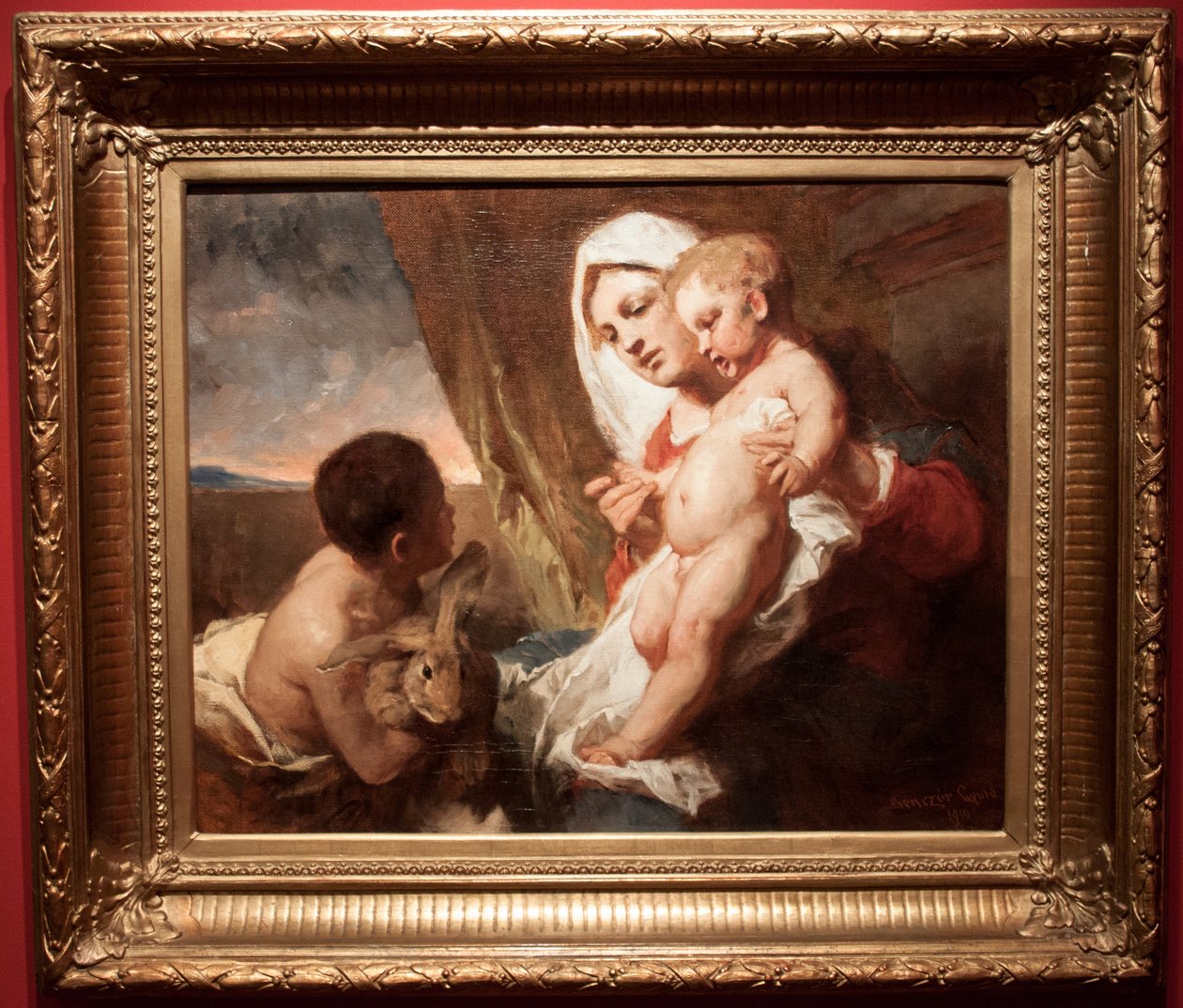 Madonna with RabbitnMagyar: Nyulas Madonnan av Gyula Benczúr