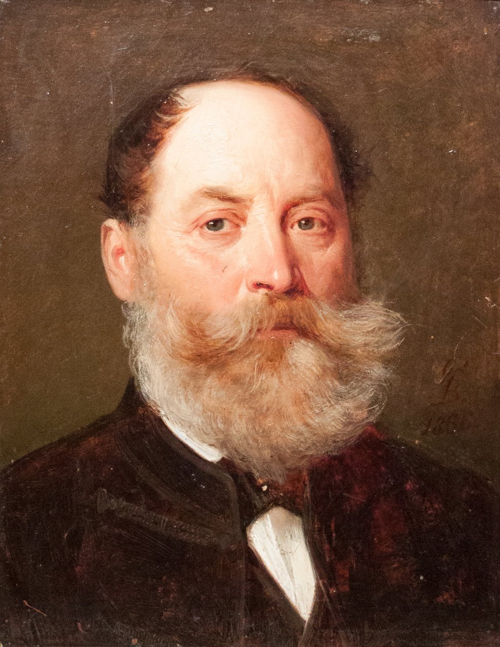  Portrait of Vilmos Benczur, father of the artistnMagyar: Benczur Vilmos, Benczur Gyula edesapja portrejan av Gyula Benczúr