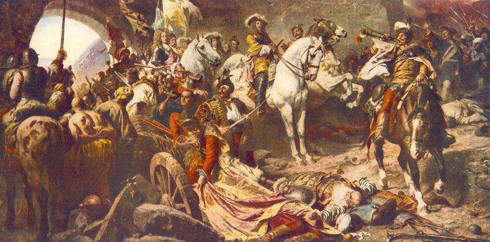 The Recapture of Buda Castle in 1686 av Gyula Benczúr