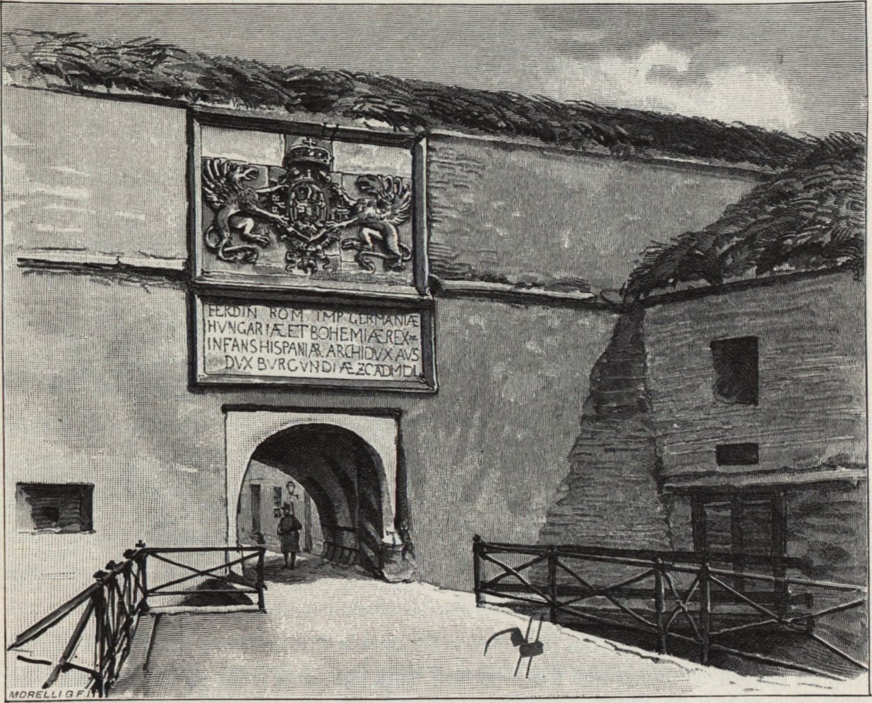 Porten till den gamla fästningen i Komárno, 1890-talet av Gyula Háry