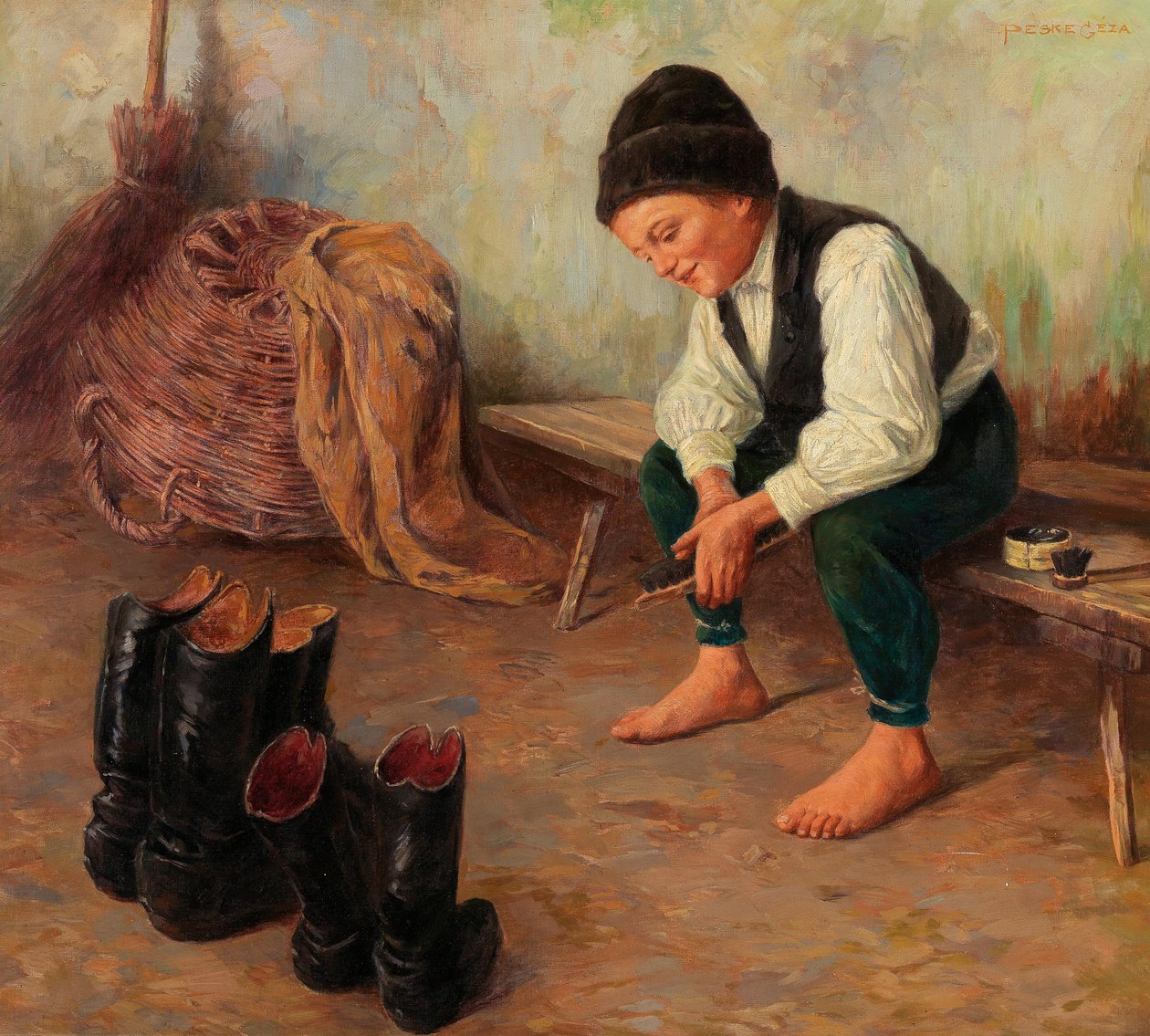 The Shoe Cleaner av Géza Peske