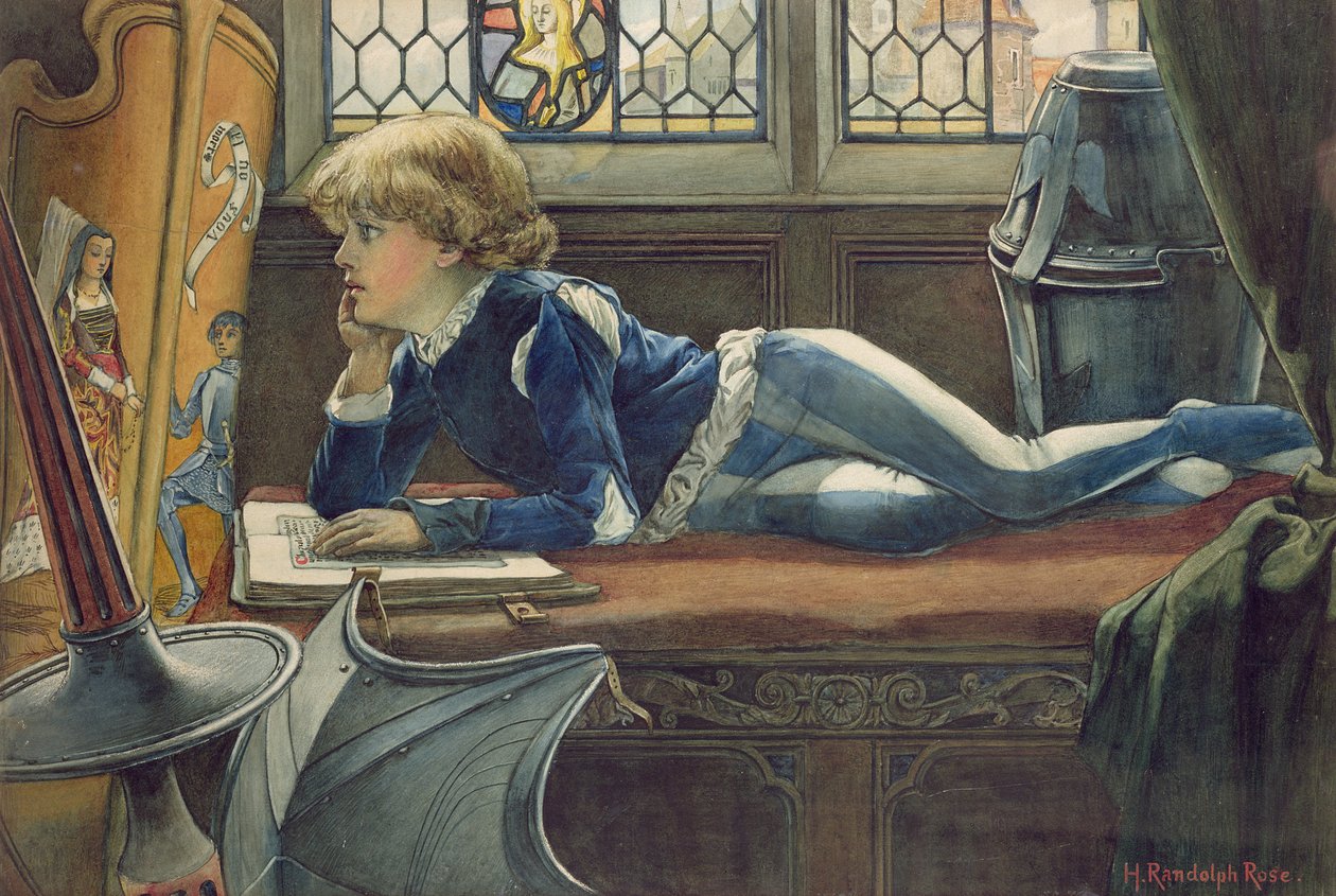 Young Lancelot (wc på papper) av H. Randolph Rose