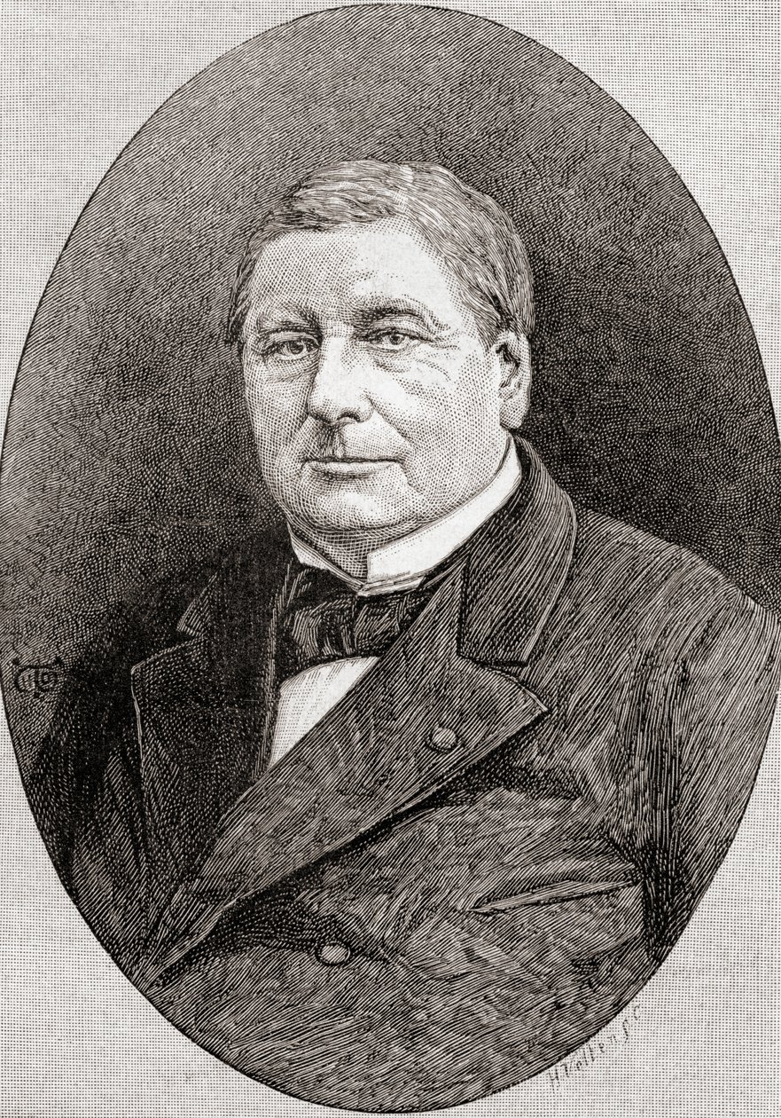 Eugène Marin Labiche, från The Century Illustrated Monthly Magazine, publicerad 1884 (trägravyr) av H. Velten