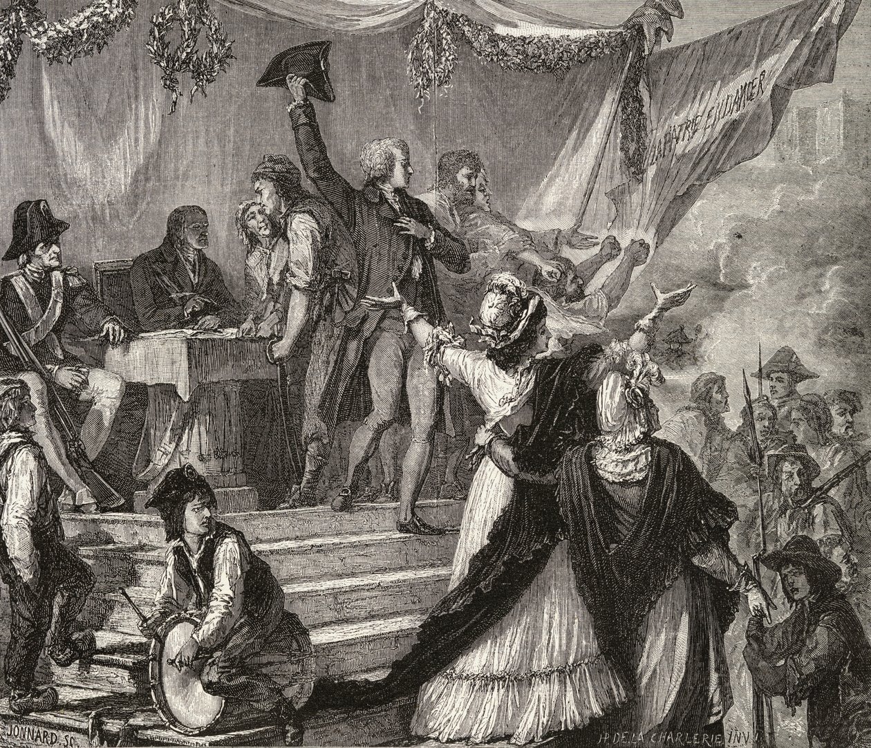 Inskrivning av frivilliga i nationalgardet 1791 av H. de la Charlerie