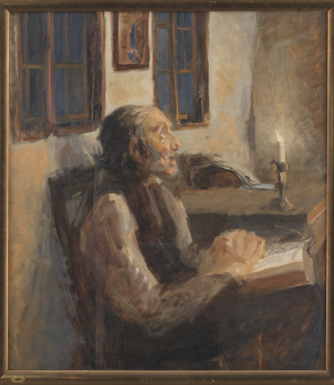 Den gamle mannen på den spetälske av H.A. Brendekilde