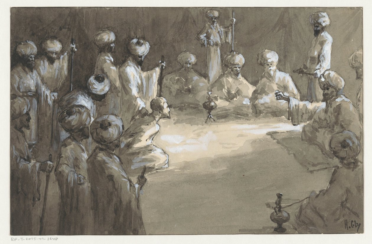 Möte av män av H.C. Louwerse (signed by artist)