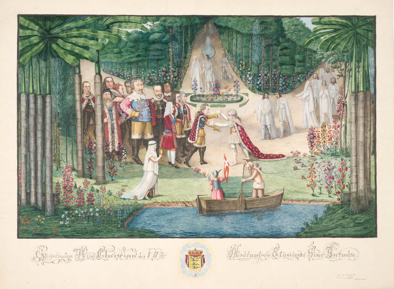 Christian VII:s mottagande i Elysium av sina förfäder av H.G. Beenfeldt