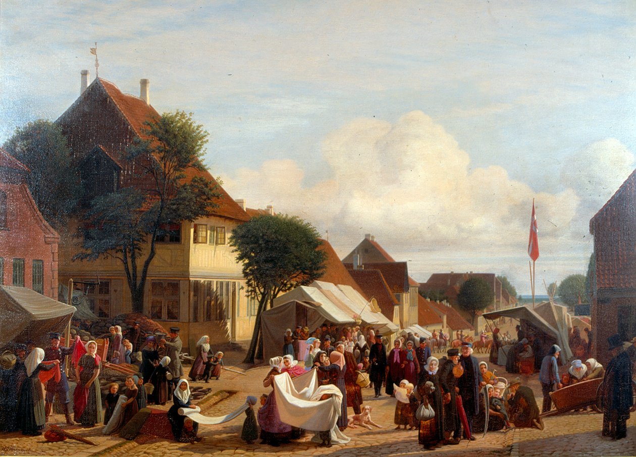En marknadsdag i Fredericia av H.J. Hammer
