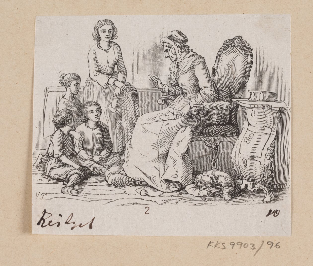 Illustration till "Farmor" i H.C. Andersen, "Sagor och berättelser", volym 2 av H.P. Hansen