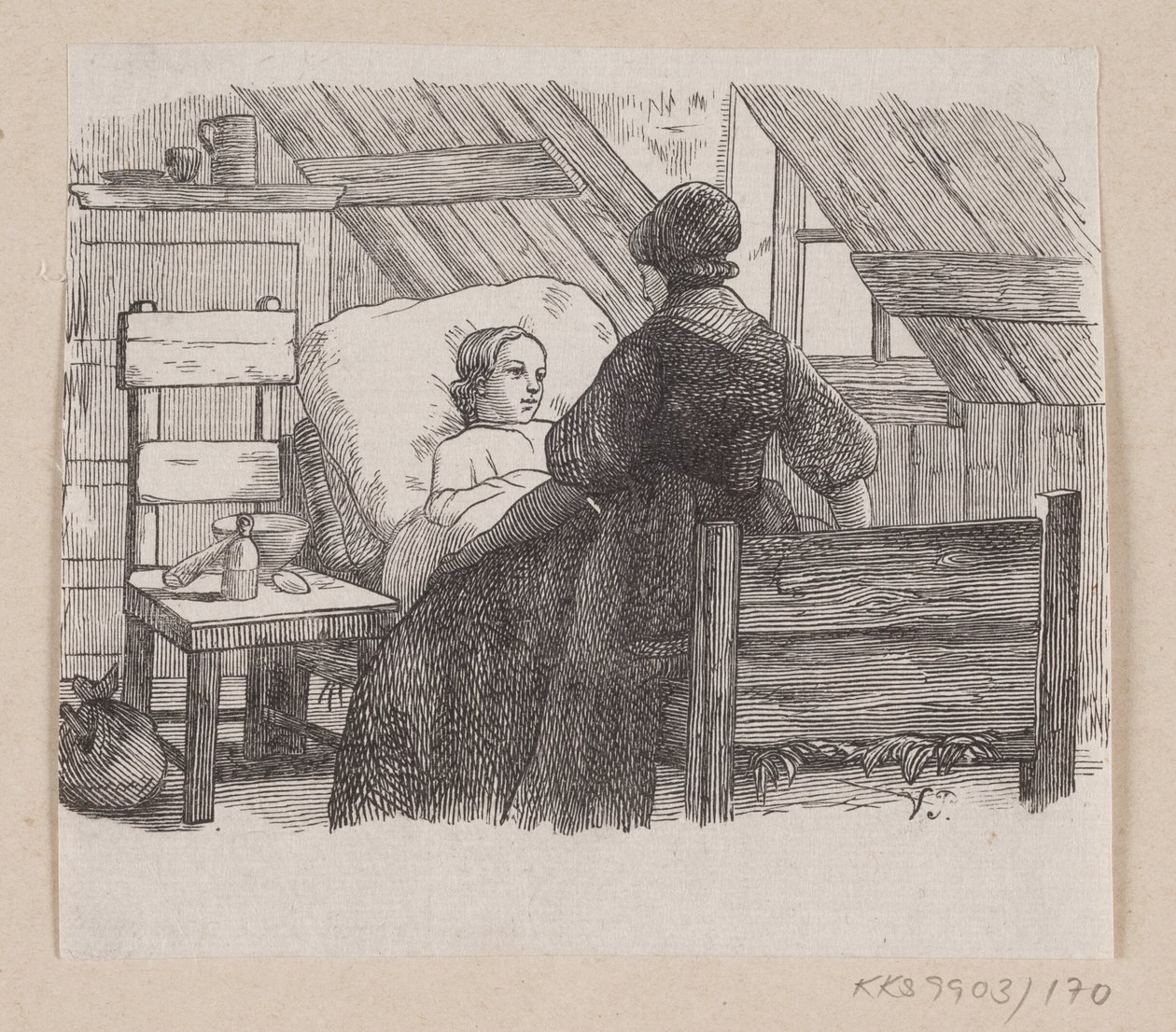 Illustration för "Fem från en ärtskida" i H.C. Andersen, "Sagor och berättelser", volym 2 av H.P. Hansen