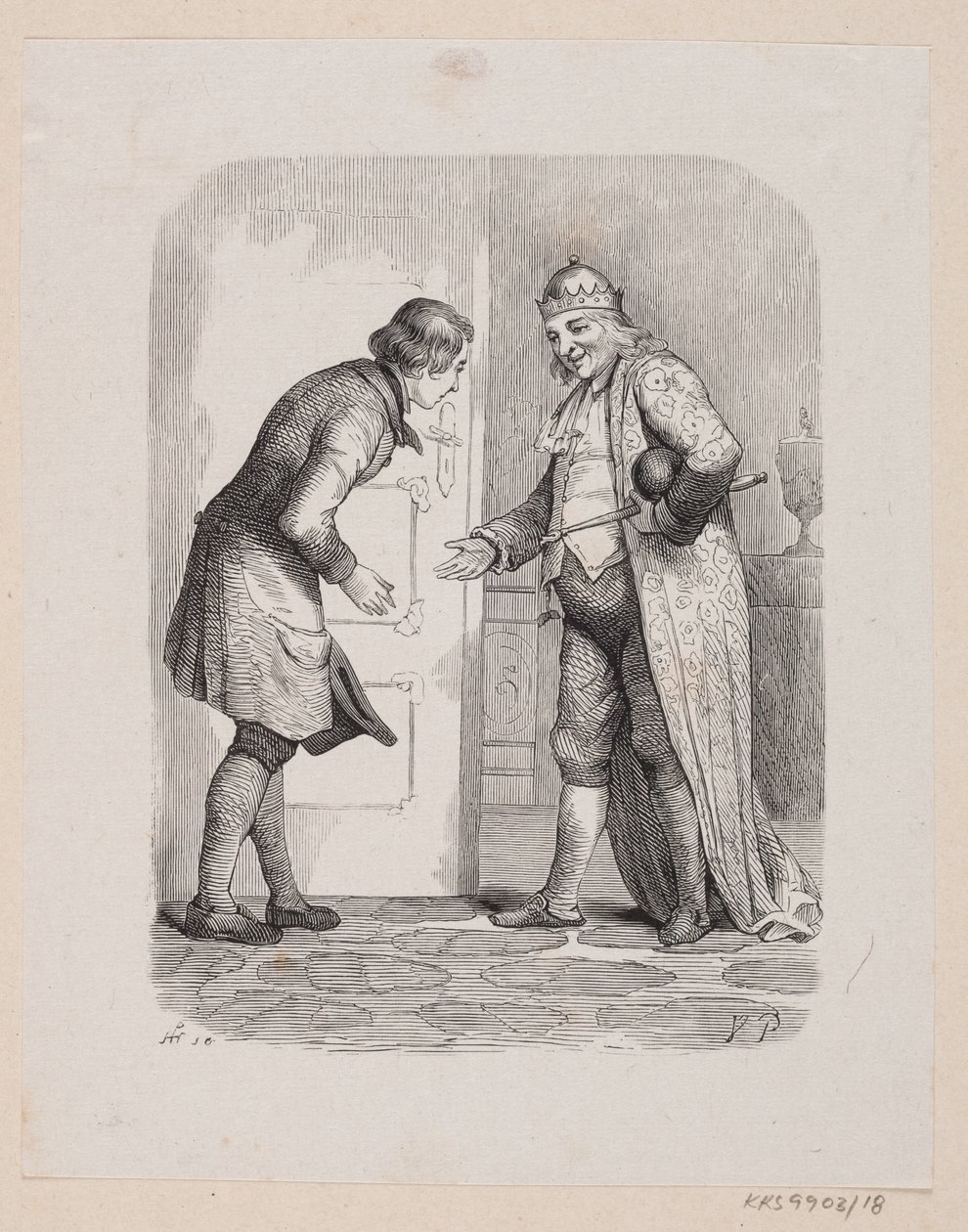Illustration till "Reskamraten" i H.C. Andersen, "Sagor och berättelser", volym 1 av H.P. Hansen