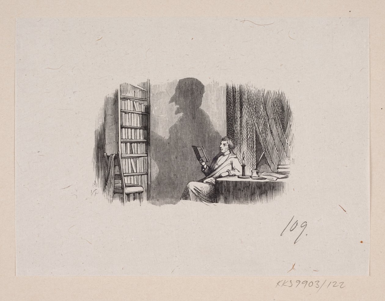 Illustration till "The Shadow" i H.C. Andersen, "Sagor och berättelser", volym 2 av H.P. Hansen
