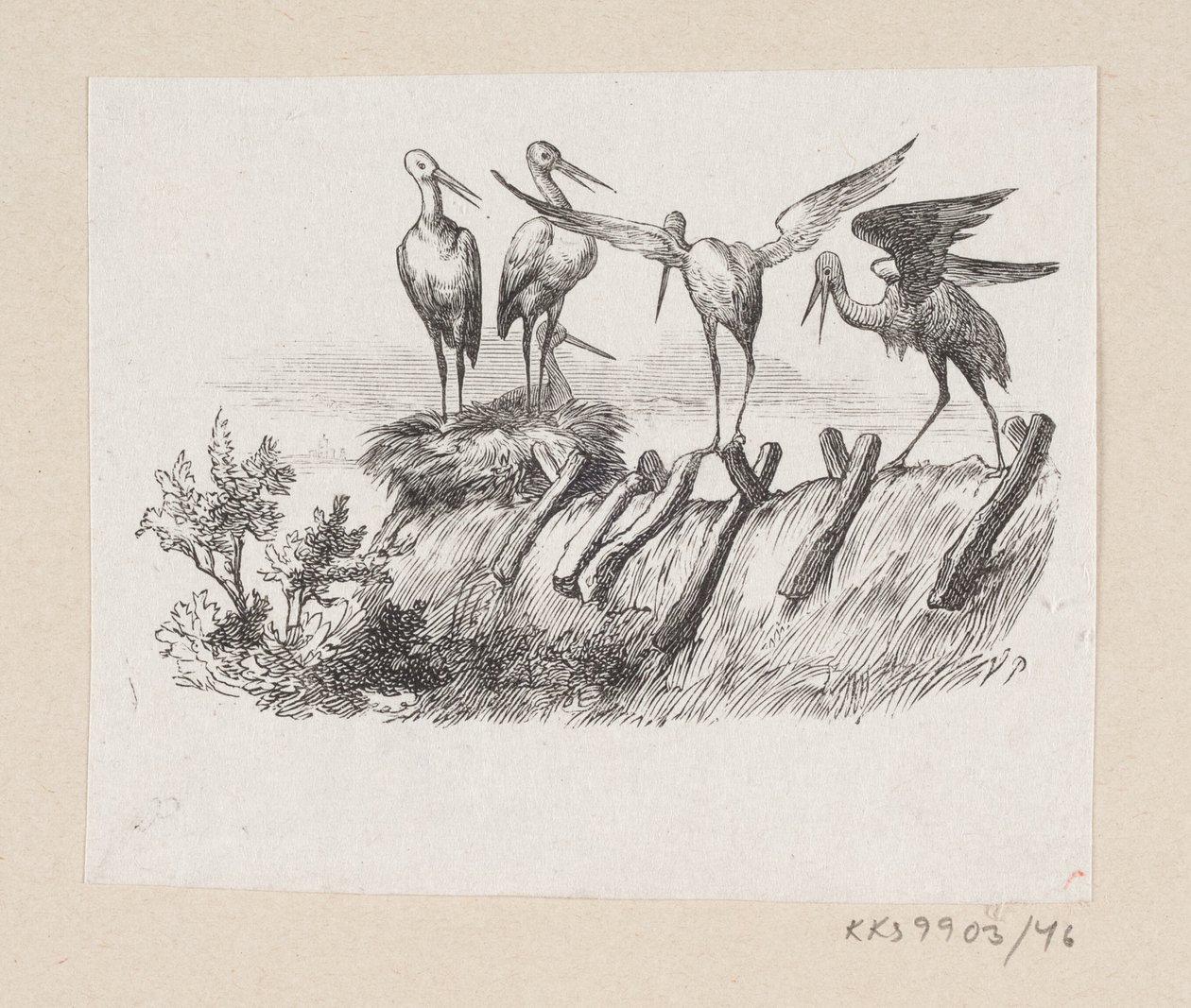 Illustration till "Storkarna" i H.C. Andersen, "Sagor och berättelser", volym 1 av H.P. Hansen