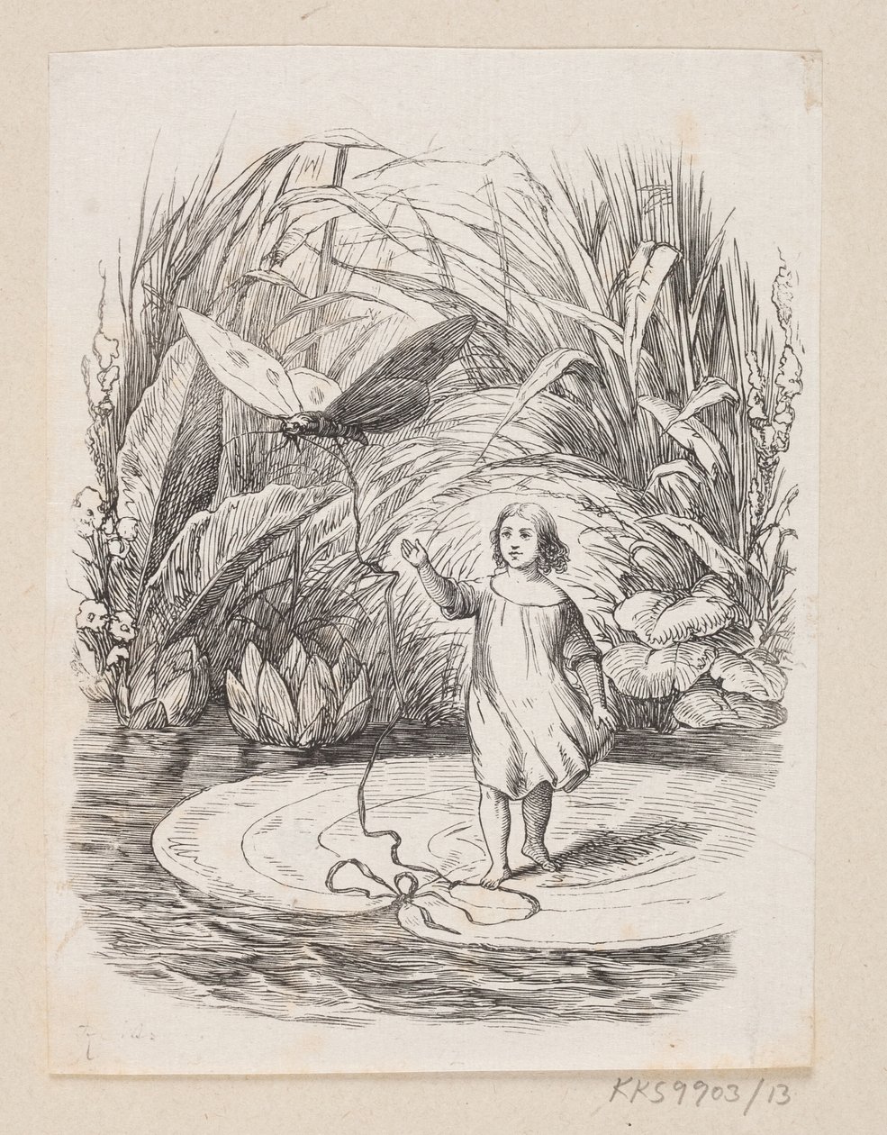 Illustration till "Tommelise" i H.C. Andersen, "Sagor och berättelser", volym 1 av H.P. Hansen