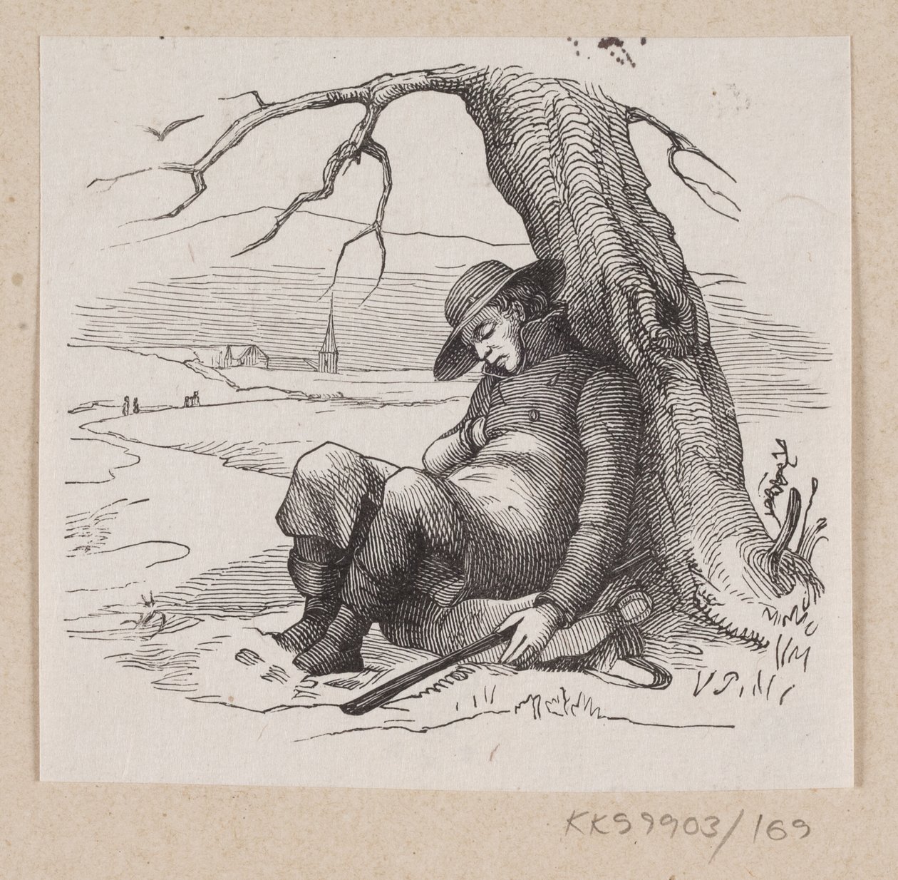 Illustration till "Under pilträdet" i H.C. Andersen, "Sagor och berättelser", volym 2 av H.P. Hansen