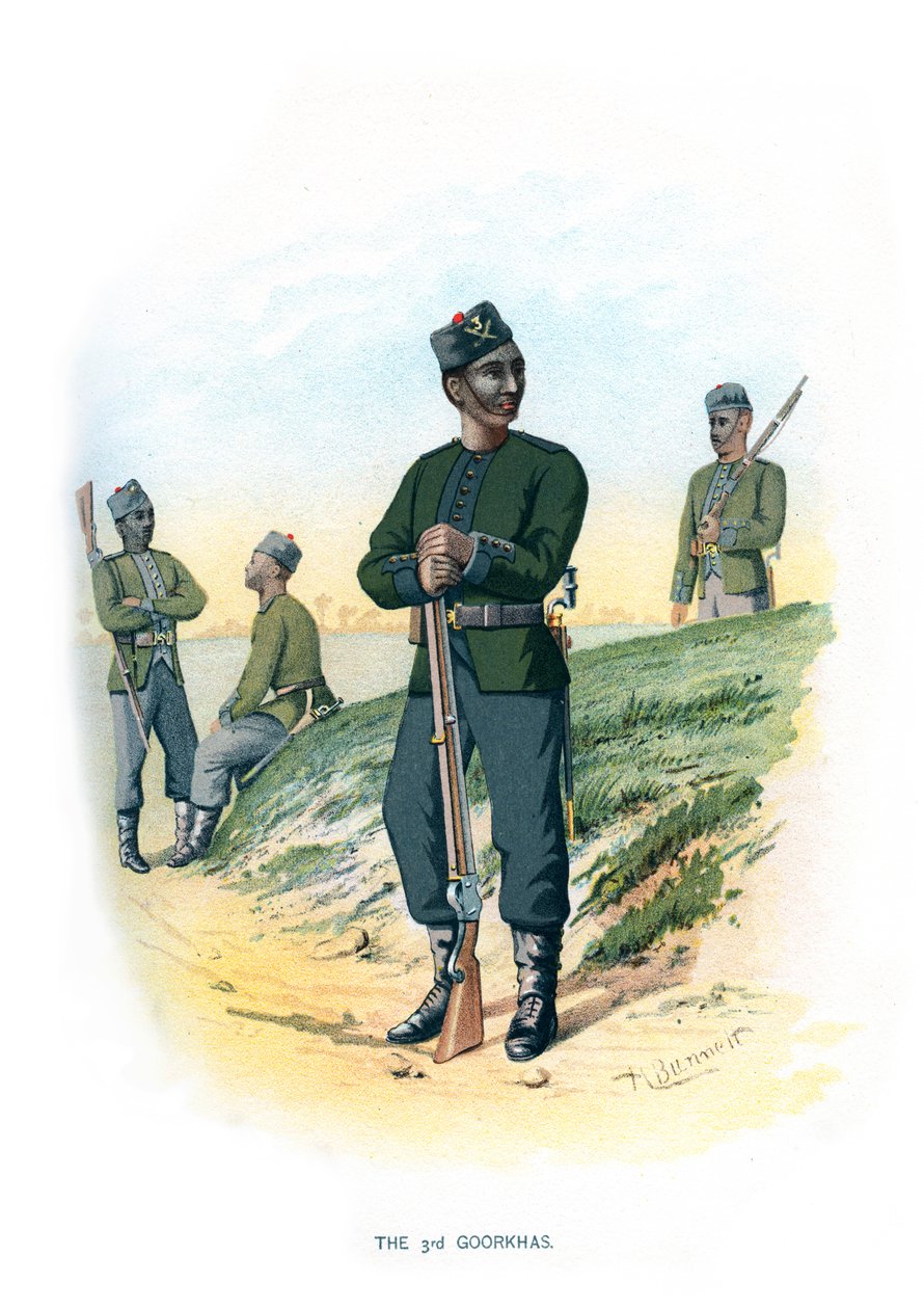 Den 3:e Gorkhas, c1890. av H. Bunnett