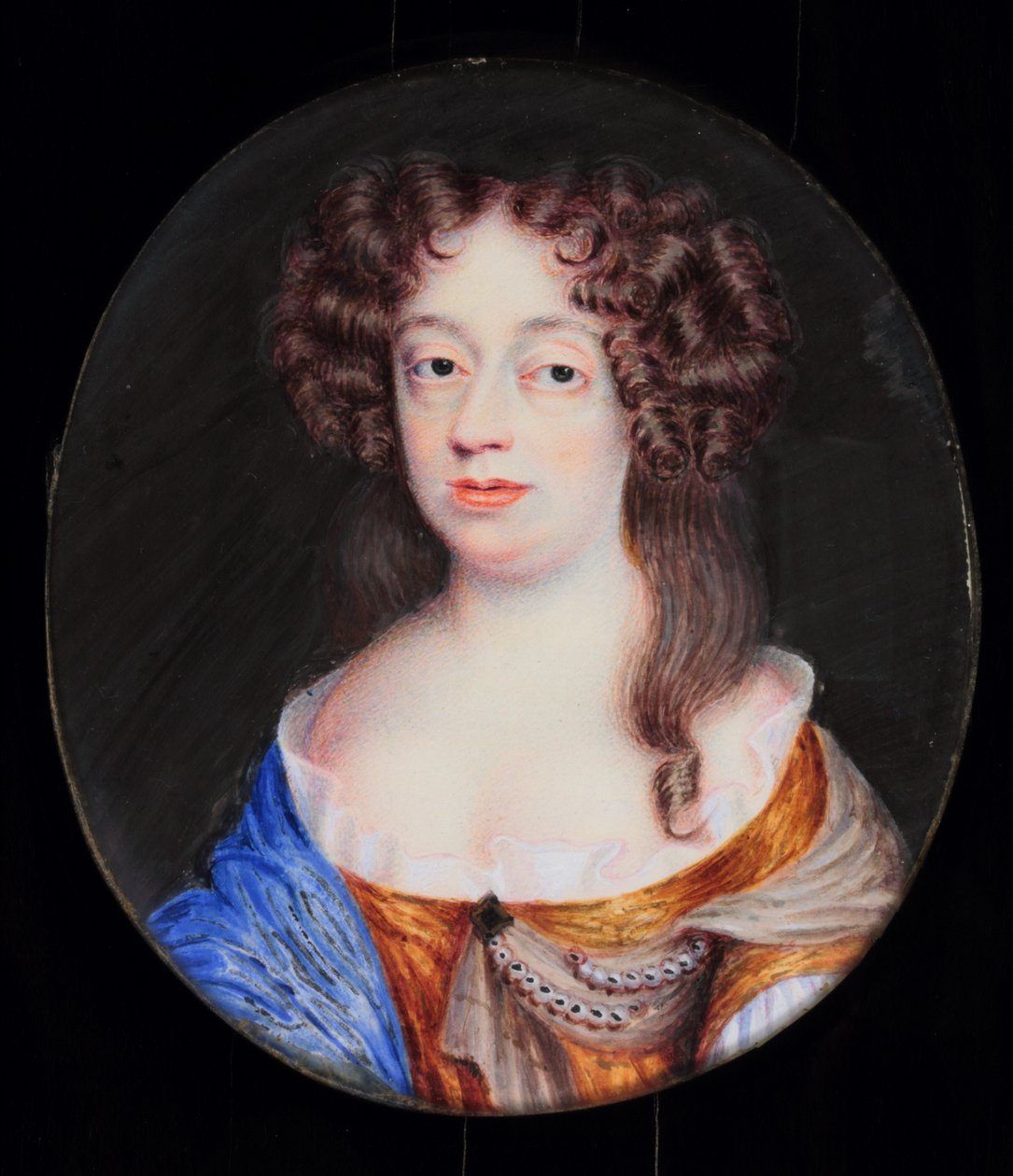 Frances Pierrepont, hertiginna av Newcastle (akvarell på elfenben) av H. Byrne