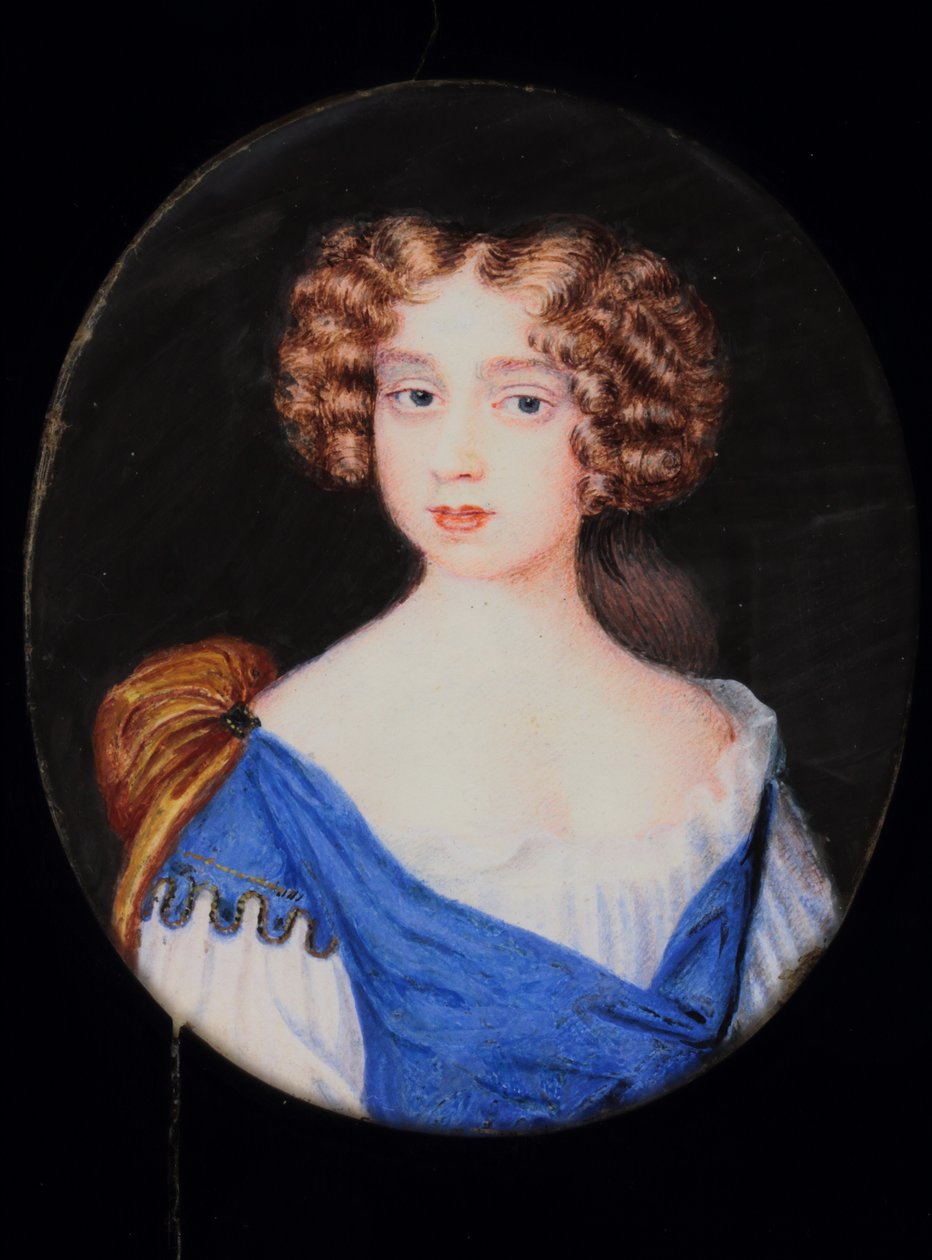 Lady Catherine Cavendish (akvarell på veläng) av H. Byrne