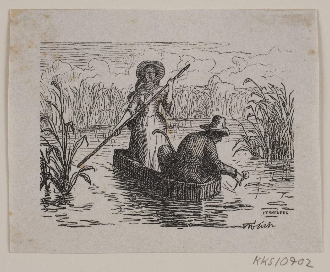 Illustration för T. A. Becker, "Ringen på Hastrup" av H. C. Henneberg