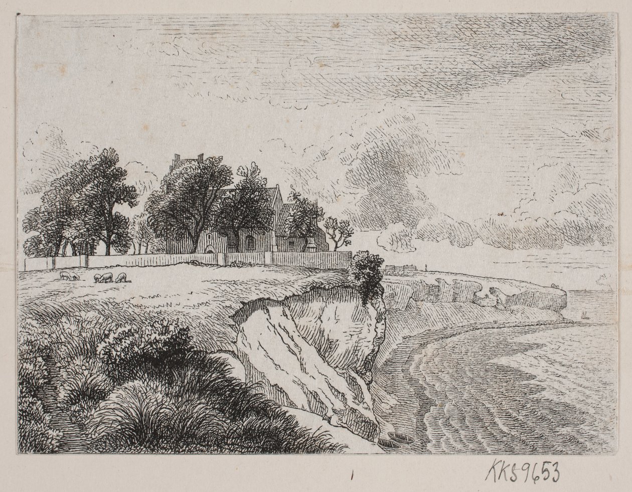 Stevns klint med Højerups kyrka av H. C. Henneberg