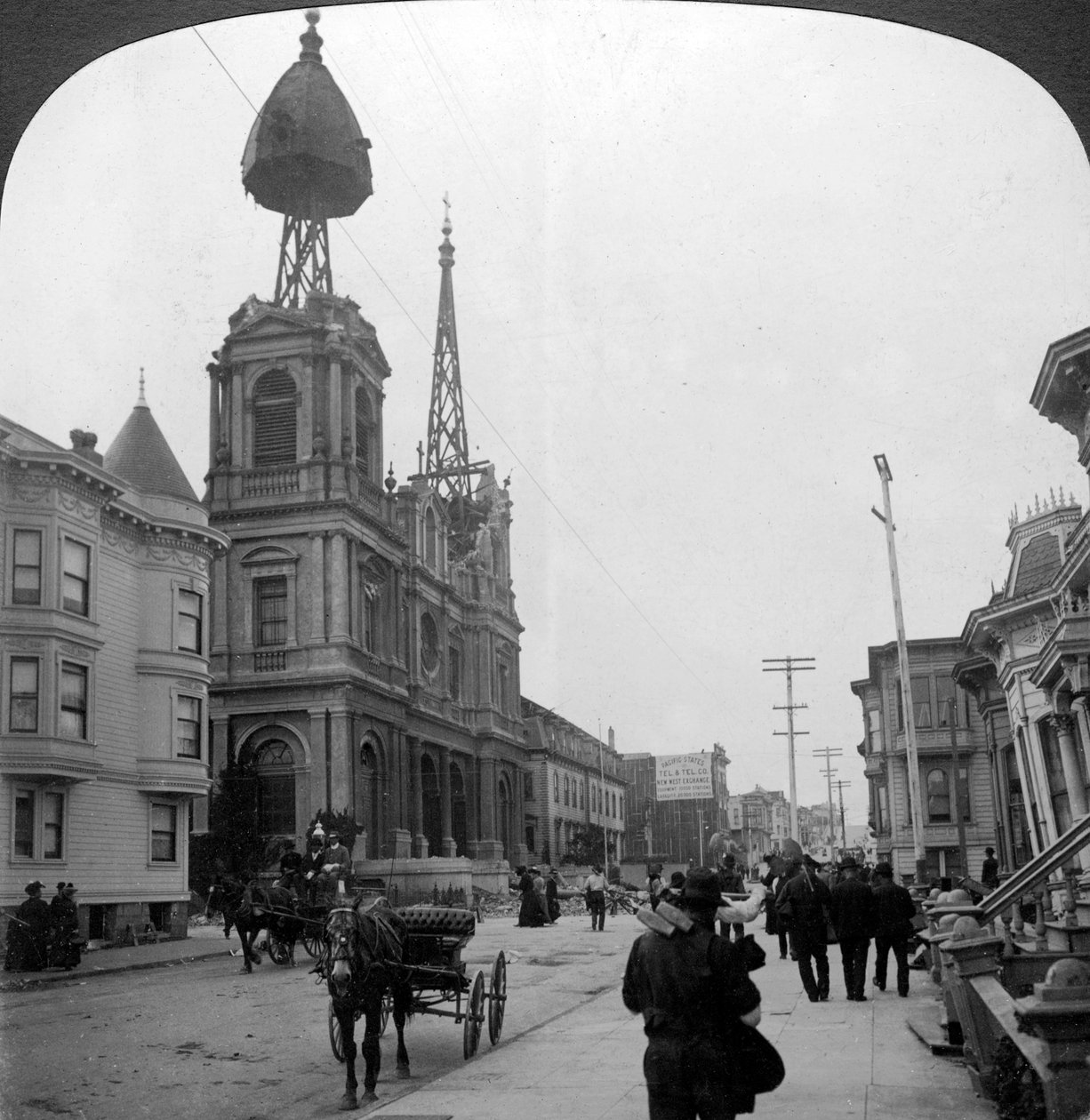 Efterdyningarna av den stora jordbävningen, San Francisco, Kalifornien, USA, 1906. av H. C. White